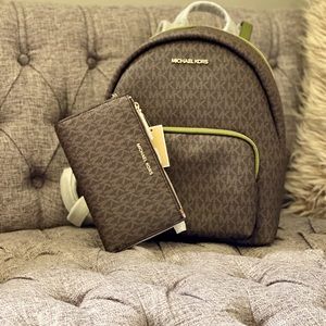 Michael Kors medium backpack and wallet bundle